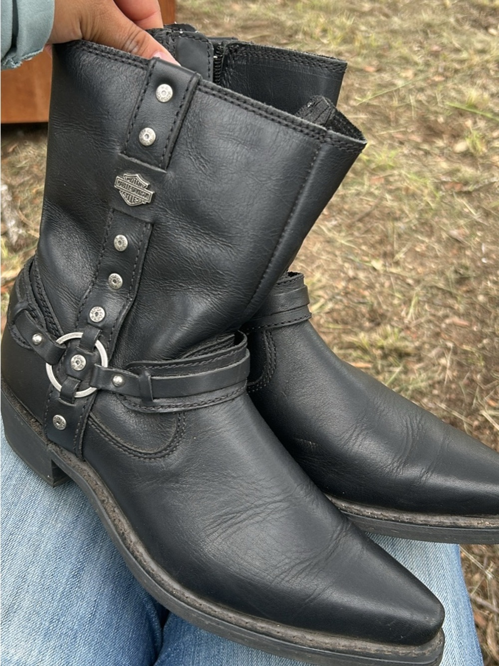 Harley-Davidson women’s Black Leather Harness Boots